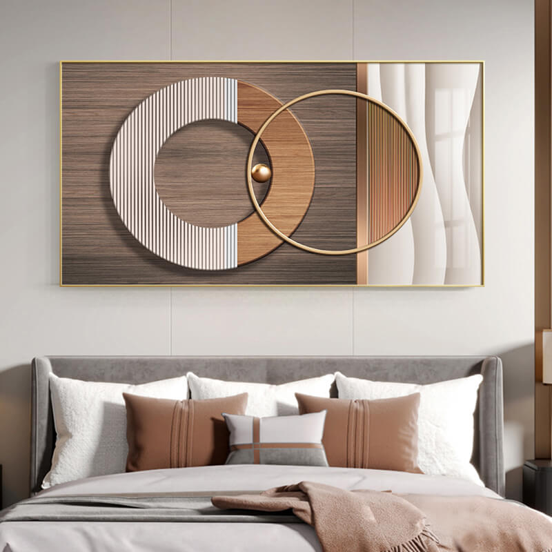 Abstract Geometric Luxury Canvas Prints | Modern Minimalist Canvas Wood Texture Poster Nordic Art For Bedroom Living Room Décor