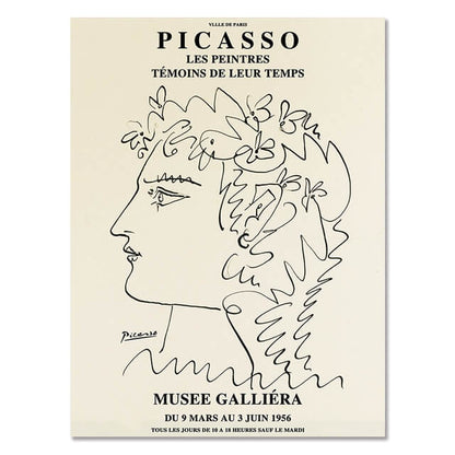 Abstract Girl Picasso Matisse Canvas Prints | Line Drawing Minimalist Nordic Style Impressionism Famous Fine Art For Modern Living Room Home Décor