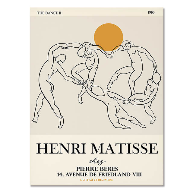 Abstract Girl Picasso Matisse Canvas Prints | Line Drawing Minimalist Nordic Style Impressionism Famous Fine Art For Modern Living Room Home Décor