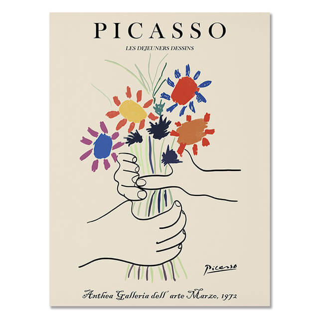 Abstract Girl Picasso Matisse Canvas Prints | Line Drawing Minimalist Nordic Style Impressionism Famous Fine Art For Modern Living Room Home Décor