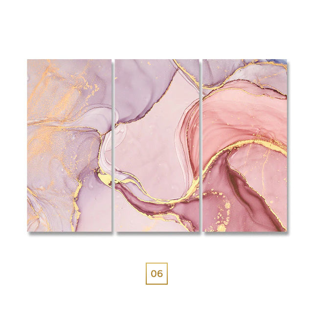 Abstract Liquid Marble Pink Canvas Print Wall Art Fine Art Pictures For Modern Living Room Bedroom Nordic Home Decor