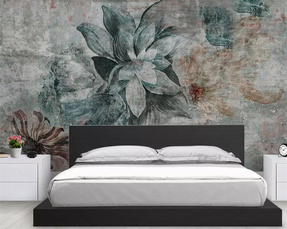 Vintage Nordic Flower Mural Wallpaper (SqM)