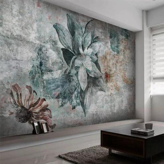 Vintage Nordic Flower Mural Wallpaper (SqM)