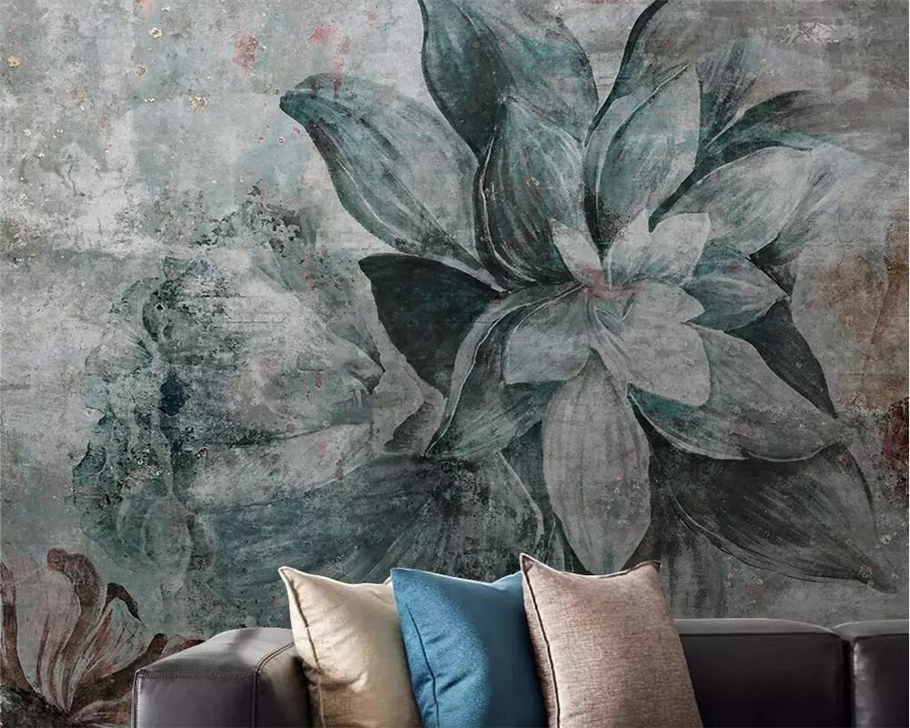 Vintage Nordic Flower Mural Wallpaper (SqM)