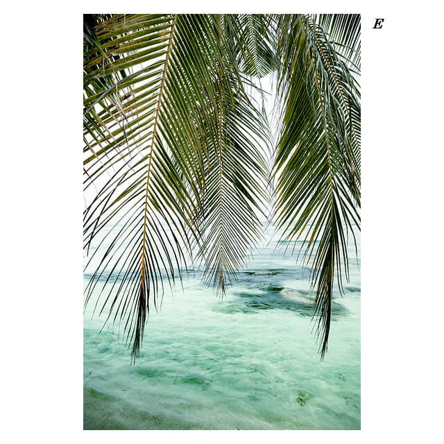 Beach Sea Ocean Tropical Leaves Canvas Prints | Summer Vibes Wall Art Relax Poster For Living Room Bedroom Dining Room Home Décor