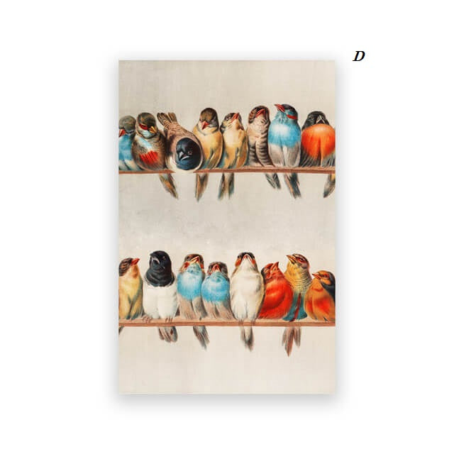 Birds Canvas Prints | Minimalist Poster A Perch of Birds by Hector Giacomelli Wall Art For Living Room Bedroom Office Home Décor