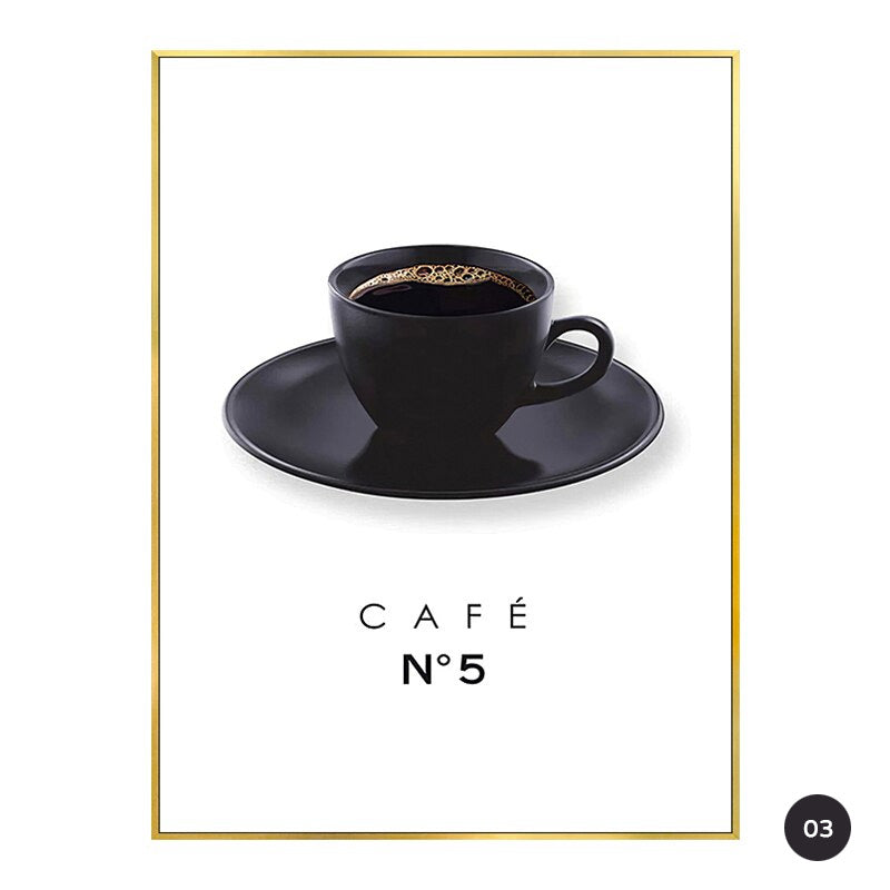 Cafe No5 Love Chic Canvas Prints | Paris Perfume Glamour Fashion Wall Art For Living Room Bedroom Boutique  Art