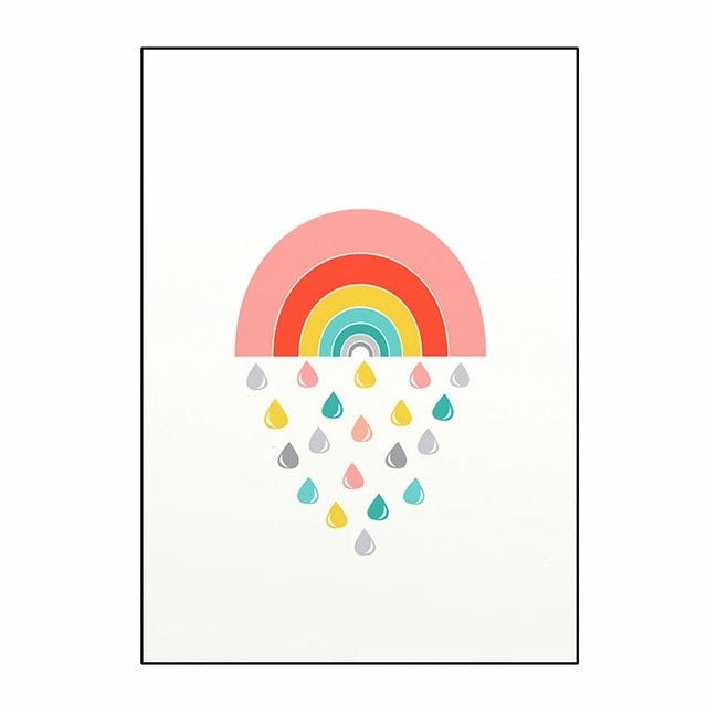 Colorful Cute Rainbow Alphabet ABC Canvas Prints | Nursery Wall Art Pictures For Baby's Room Kids Room Wall Décor
