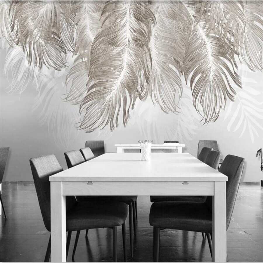 Falling Feathers Pastel Mural Wallpaper (SqM)