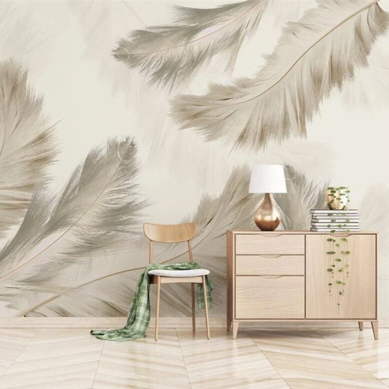 Minimalist Feathers Mural Wallpaper (SqM)