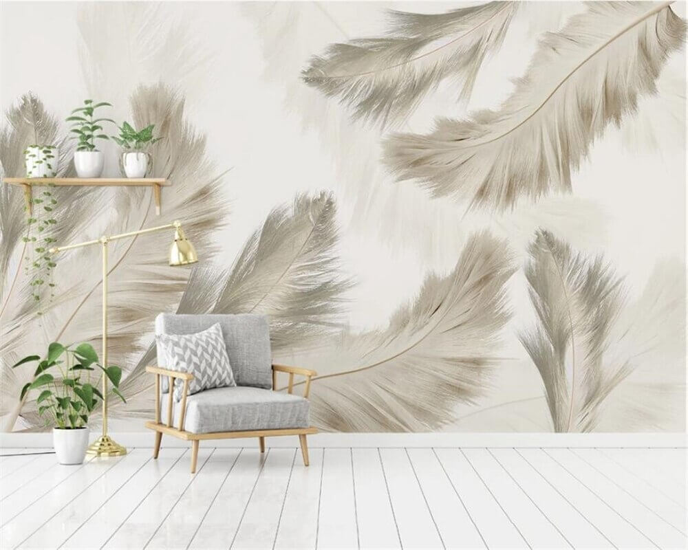 Minimalist Feathers Mural Wallpaper (SqM)