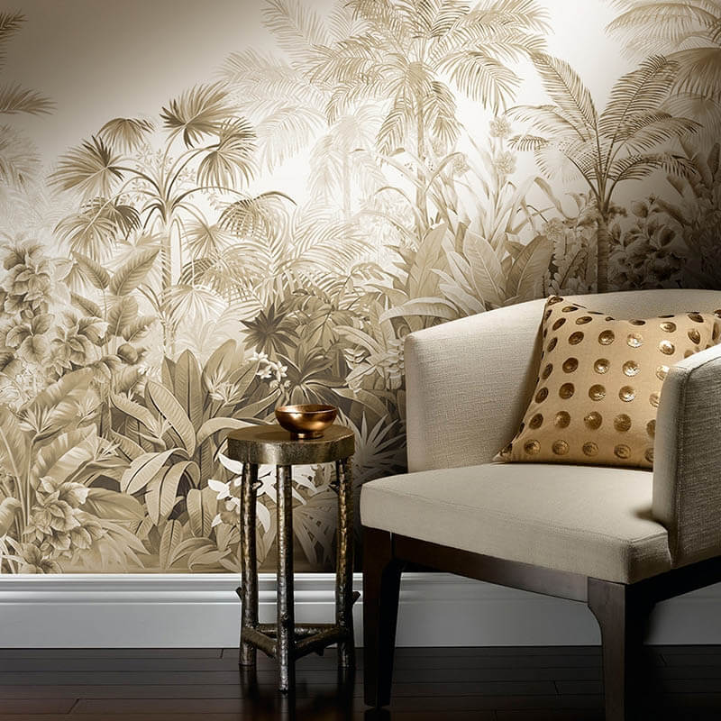 Monochrome Rainforest Mural Wallpaper (SqM)