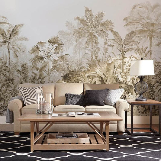 Monochrome Rainforest Mural Wallpaper (SqM)