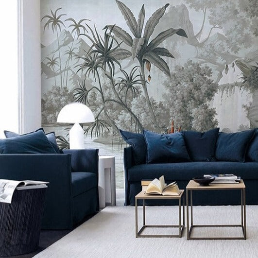 Pastoral Gray Rainforest Mural Wallpaper (SqM)