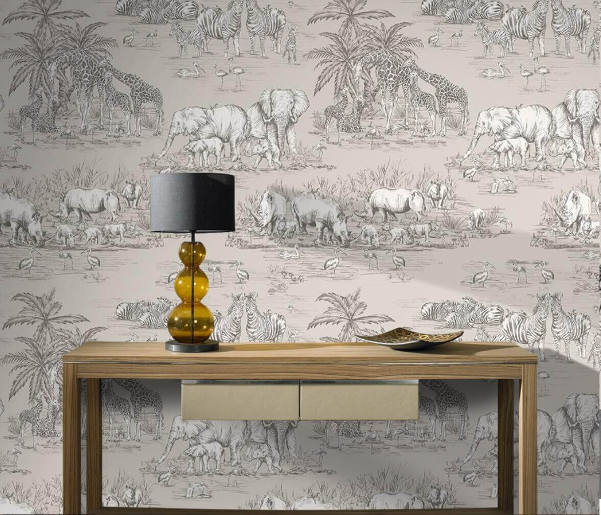 Tropical Animals Mural Wallpaper (SqM)