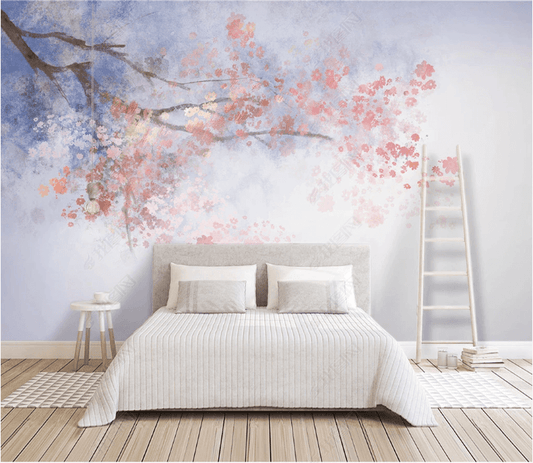 Watercolor Pink Floral Mural Wallpaper (SqM)