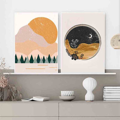 Abstract Minimalist Mountains Canvas Print