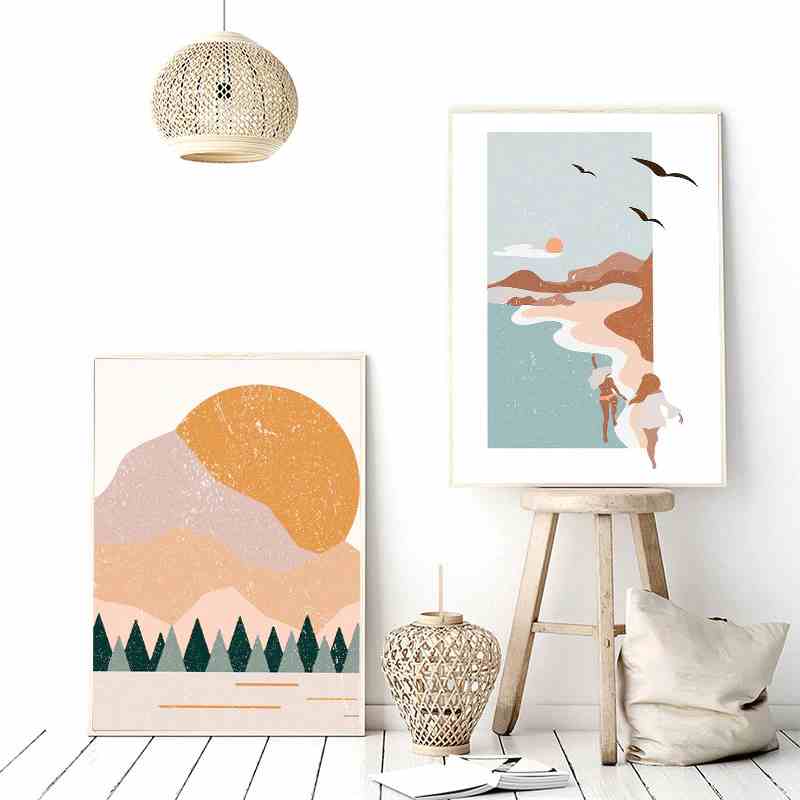 Abstract Minimalist Mountains Canvas Print