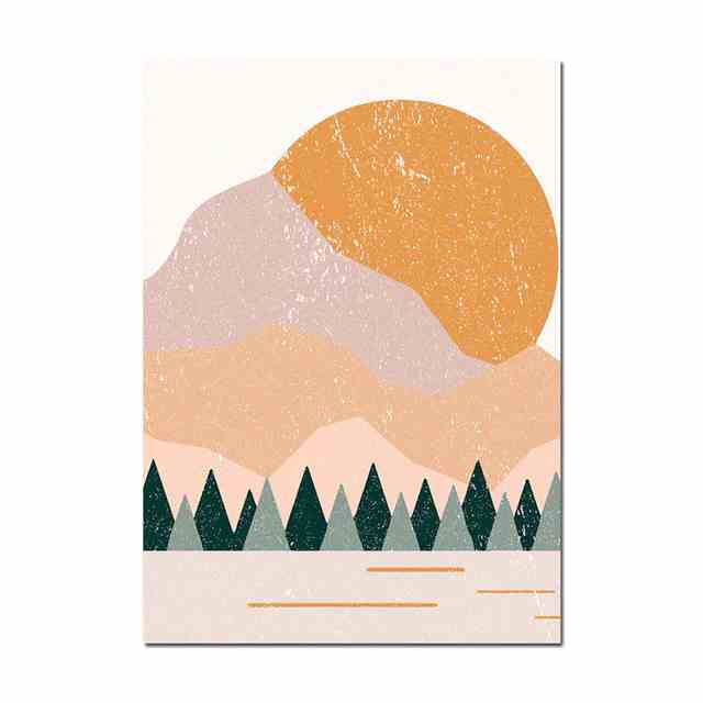 Abstract Minimalist Mountains Canvas Print