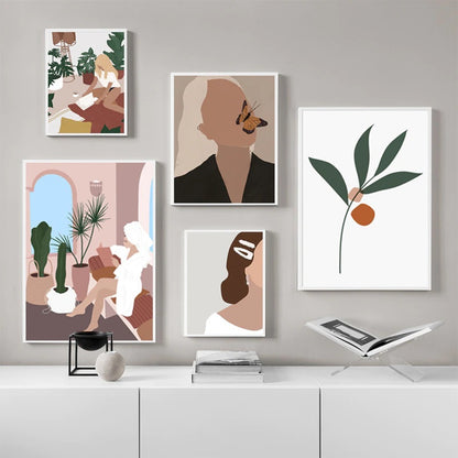 Vintage Reading Girl Canvas Print