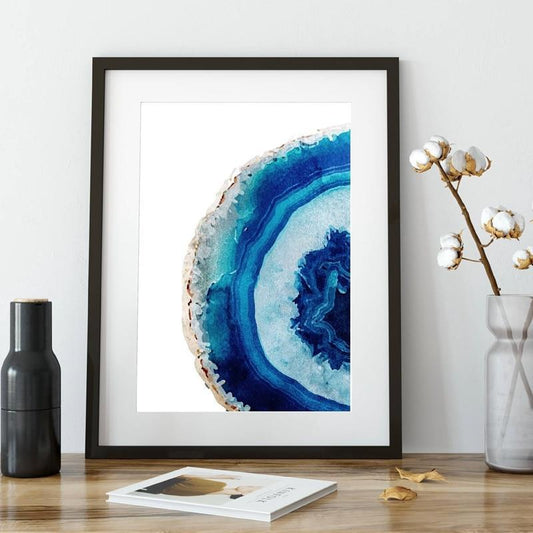 Blue Agate Slice Poster