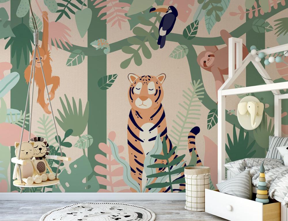 Buddies Jungle Animal Mural Wallpaper (SqM)