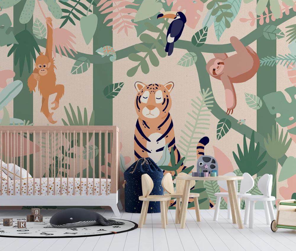 Buddies Jungle Animal Mural Wallpaper (SqM)