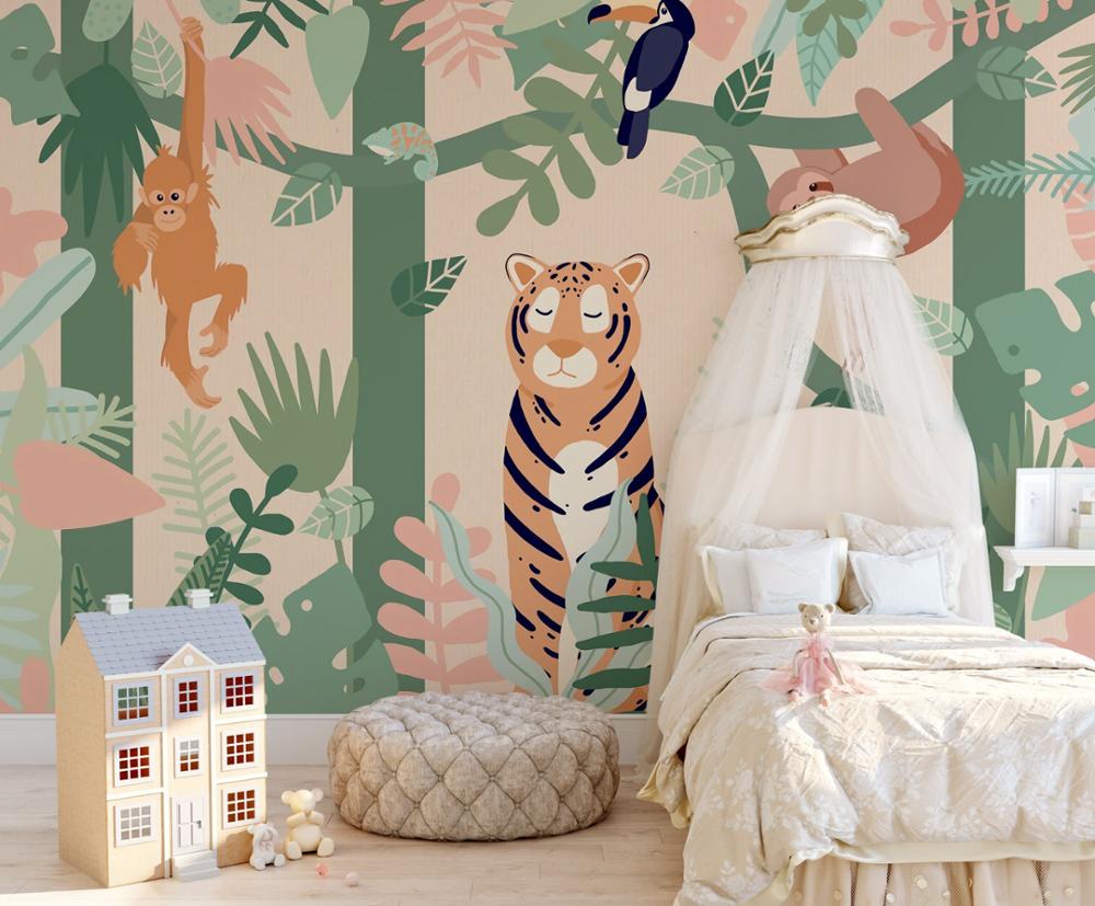 Buddies Jungle Animal Mural Wallpaper (SqM)