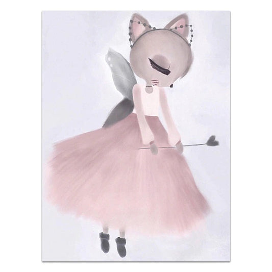 Cartoon Fairy Cat Canvas Print