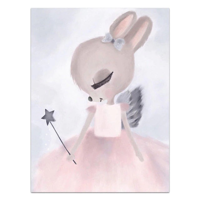 Cartoon Fairy Bunny Canvas Print