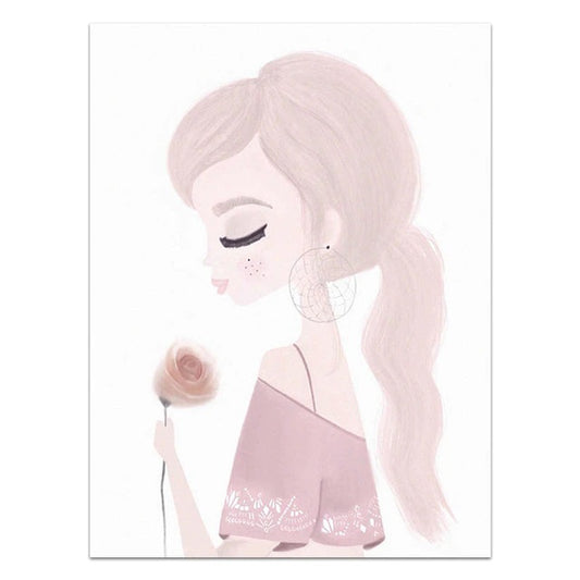 Cartoon Charlotte Girl Canvas Print