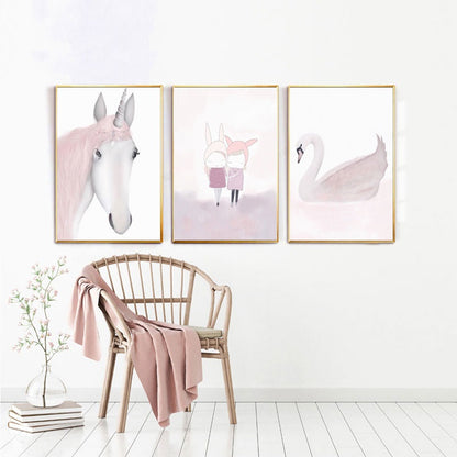 Cartoon Swan Canvas Print