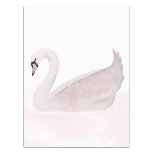 Cartoon Swan Canvas Print