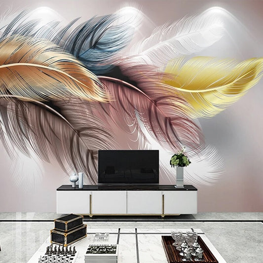 Colorful Feathers Mural Wallpaper (SqM)