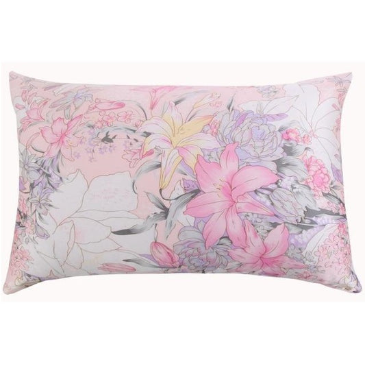 Pink Lilly Mulberry Silk Pillowcase