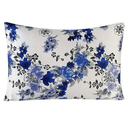 Blue Bouquet Mulberry Silk Pillowcase