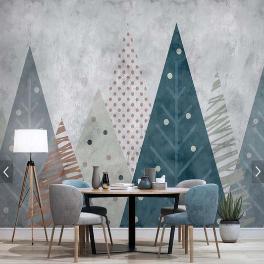 Geometric Forest Mural Wallpaper (SqM)