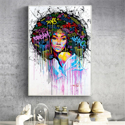 Girl Graffiti Canvas Print