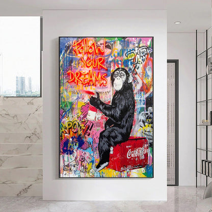 Follow Your Dream Graffiti Canvas Print