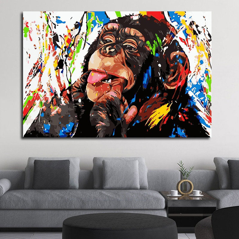 Monkey Graffiti Canvas Print