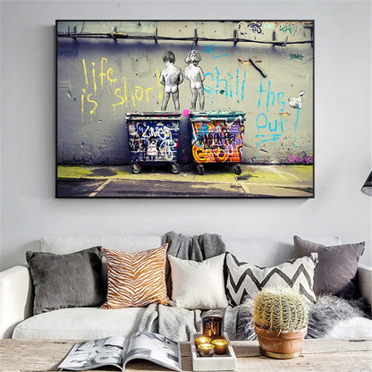 Life is Short Graffiti Canvas Print