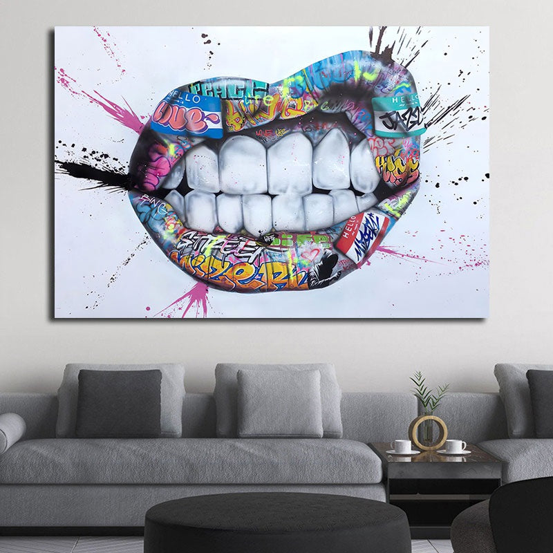 Grin Graffiti Canvas Print