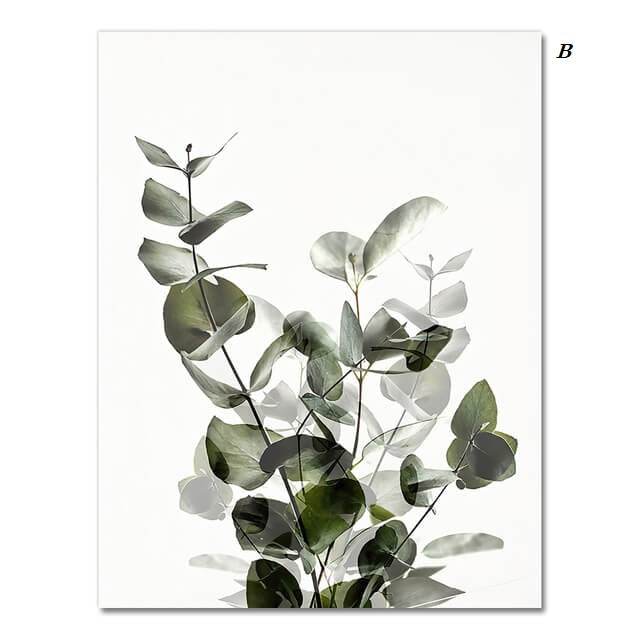 Green Plants Eucalyptus Leaves Canvas Prints | Minimalist Nordic Wall Art Motivational Quote Poster For Modern Living Room Kitchen Office Home Décor