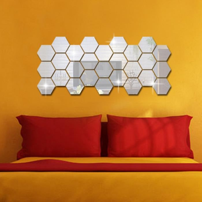 Silver Honeycomb Reflective Wall Decal