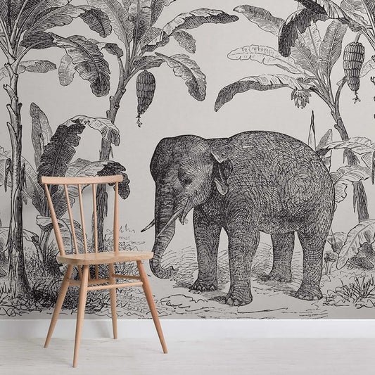 Loxodonta Vintage Elephant Mural Wallpaper (SqM)