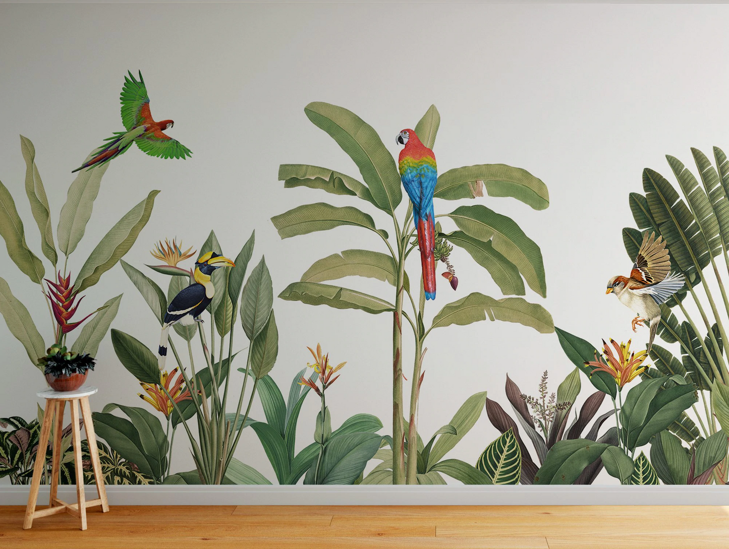 Minimalist Tropical Garden Mural Wallpaper (SqM)