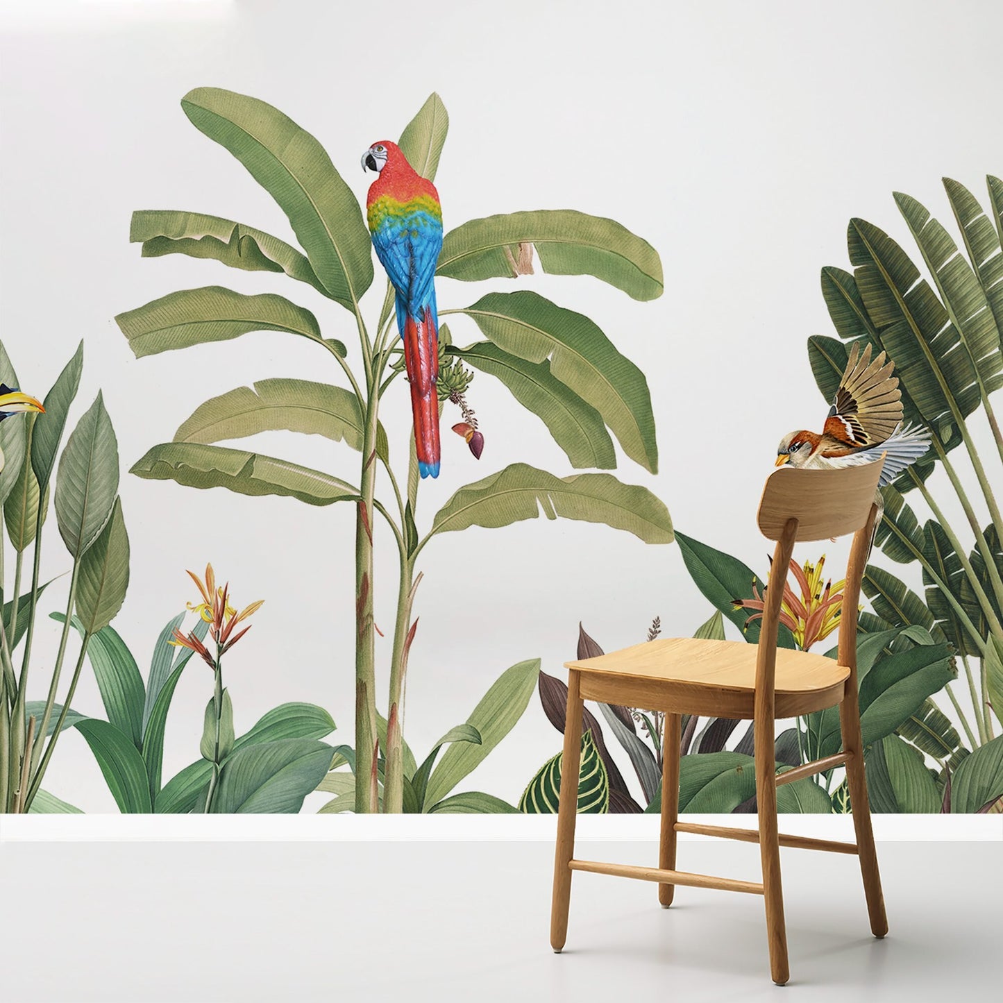 Minimalist Tropical Garden Mural Wallpaper (SqM)