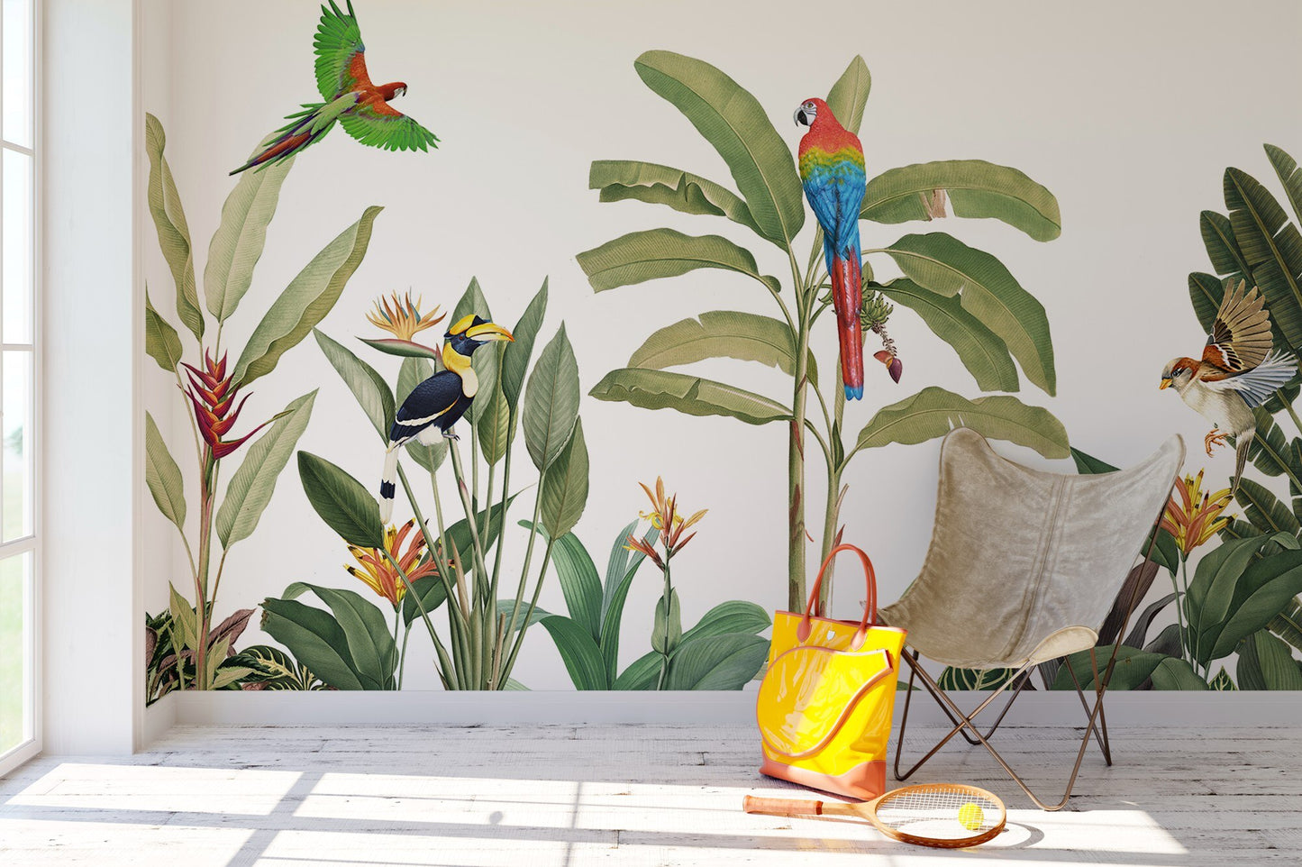 Minimalist Tropical Garden Mural Wallpaper (SqM)