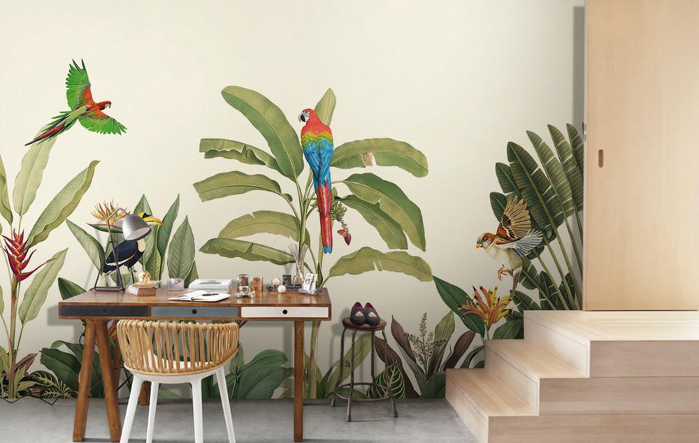 Minimalist Tropical Garden Mural Wallpaper (SqM)