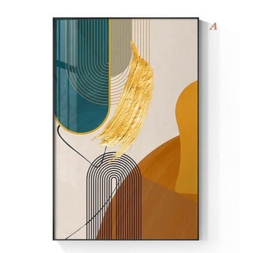 Modern Colorful Geometric Canvas Print | Minimalist Abstract Wall Art Nordic Poster Pictures For Living Room Home Décor